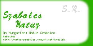 szabolcs matuz business card